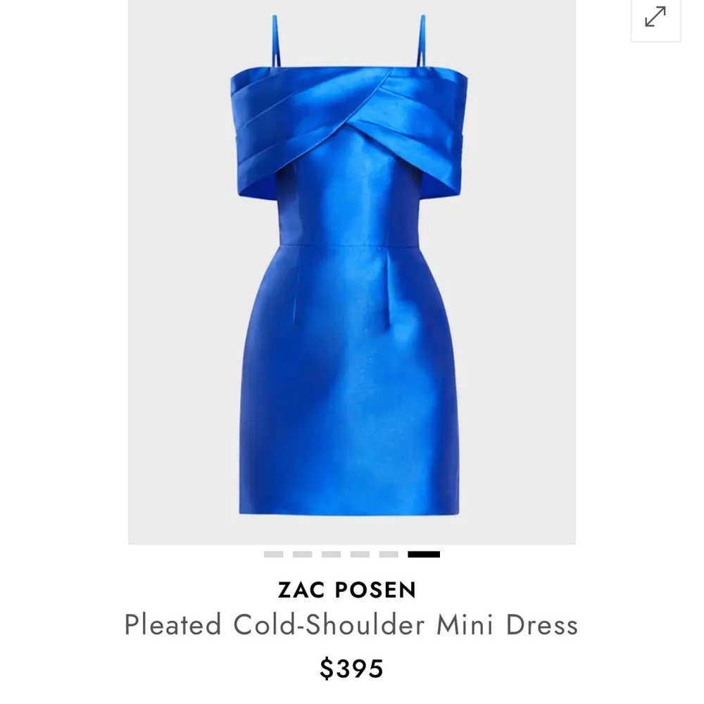 Zac Posen Pleated Cold-Shoulder Mini Dress
